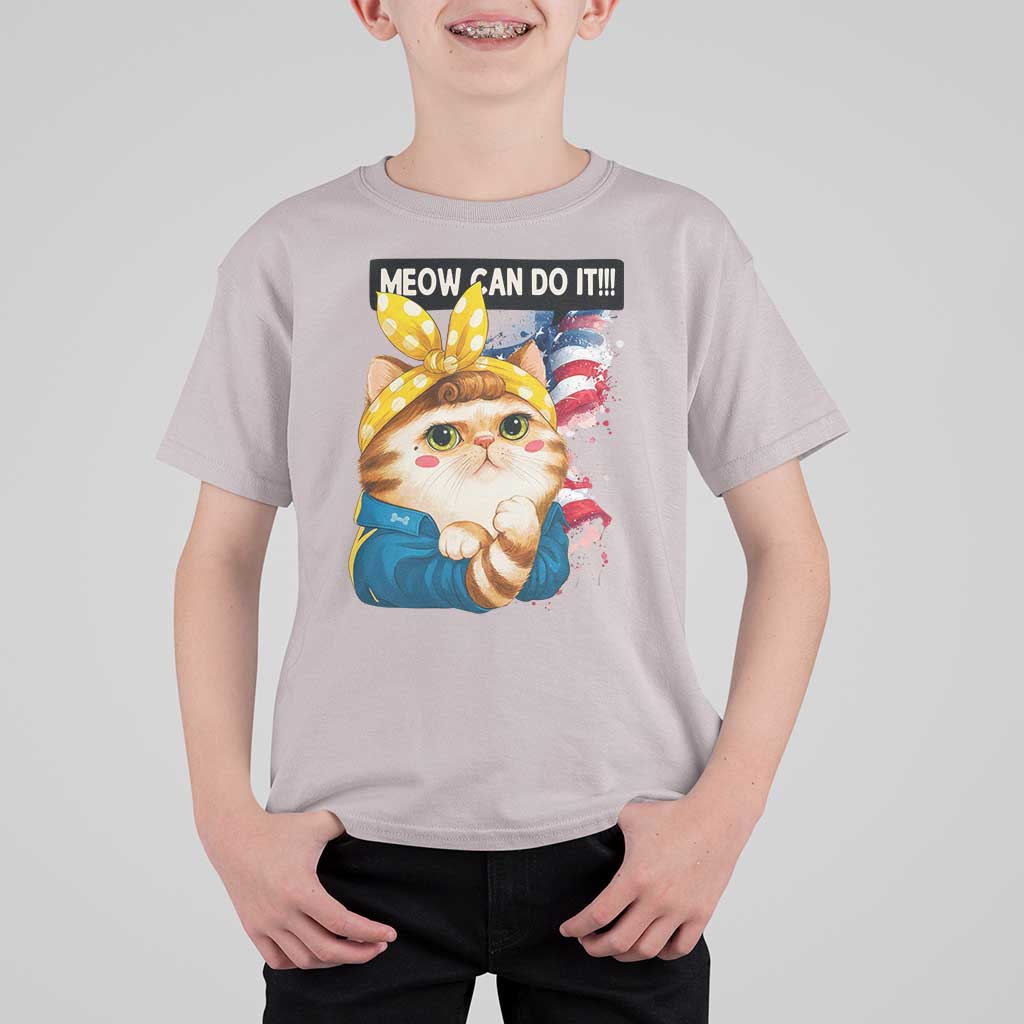 Meow Can Do It T Shirt For Kid Funny Feminist Cat Lover Gift - Wonder Print Shop