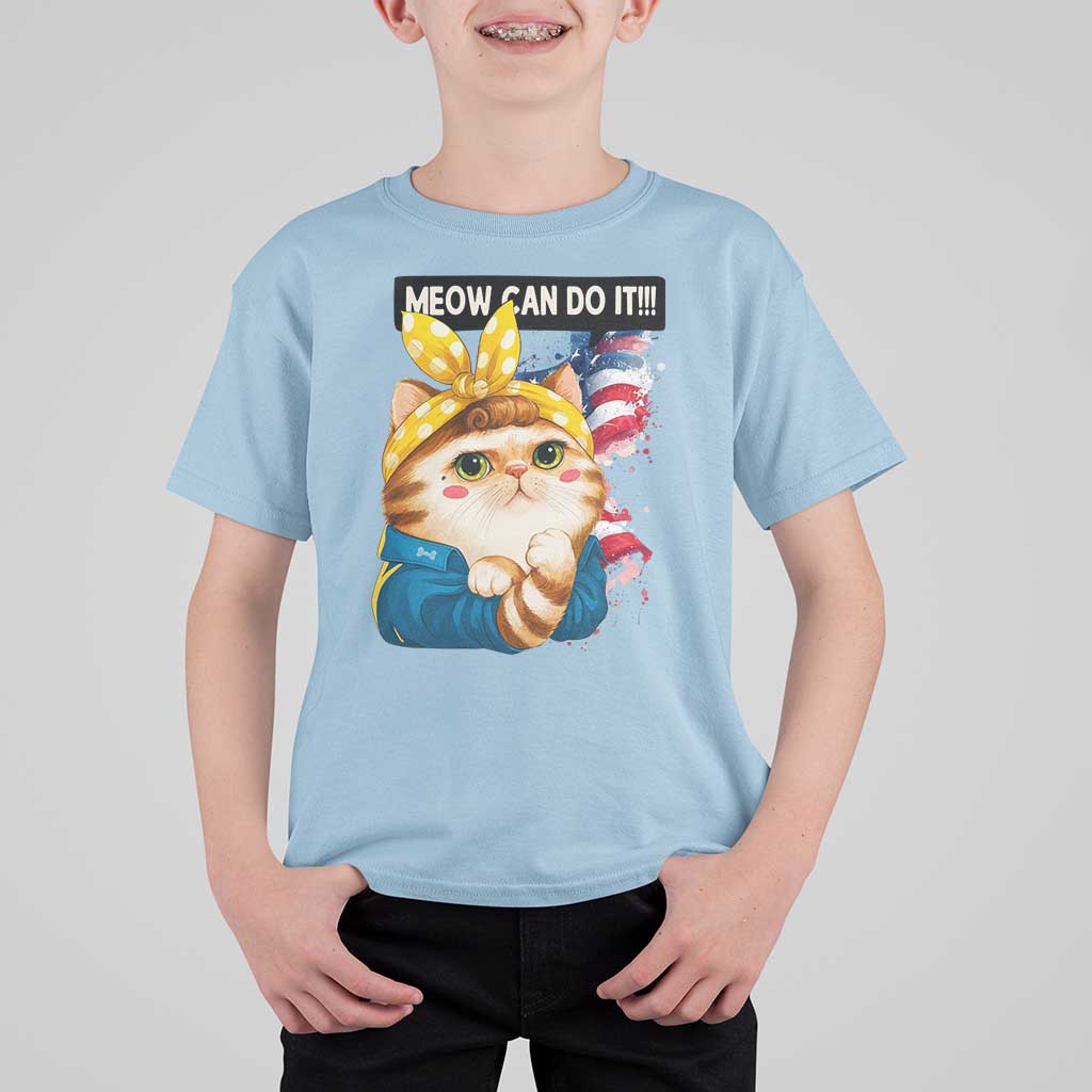 Meow Can Do It T Shirt For Kid Funny Feminist Cat Lover Gift - Wonder Print Shop
