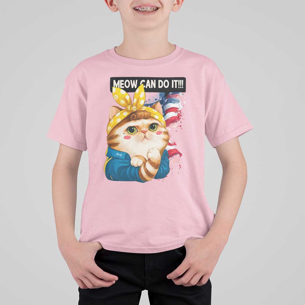 Meow Can Do It T Shirt For Kid Funny Feminist Cat Lover Gift - Wonder Print Shop