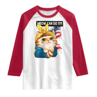 Meow Can Do It Raglan Shirt Funny Feminist Cat Lover Gift - Wonder Print Shop