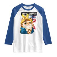 Meow Can Do It Raglan Shirt Funny Feminist Cat Lover Gift - Wonder Print Shop