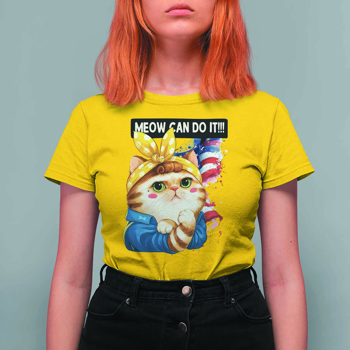 Meow Can Do It T Shirt For Women Funny Feminist Cat Lover Gift - Wonder Print Shop