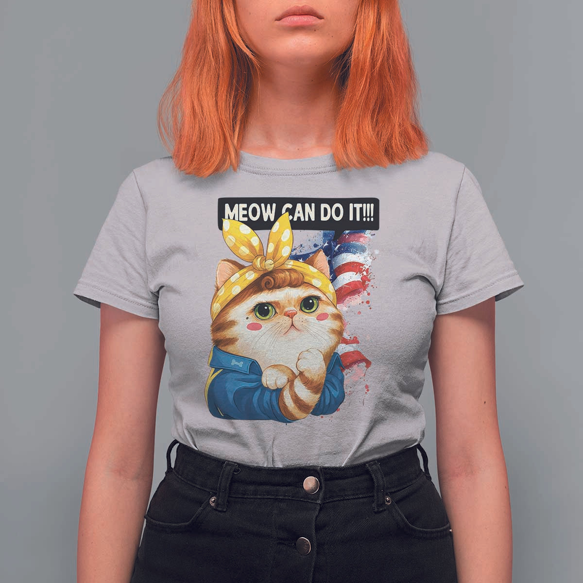 Meow Can Do It T Shirt For Women Funny Feminist Cat Lover Gift - Wonder Print Shop