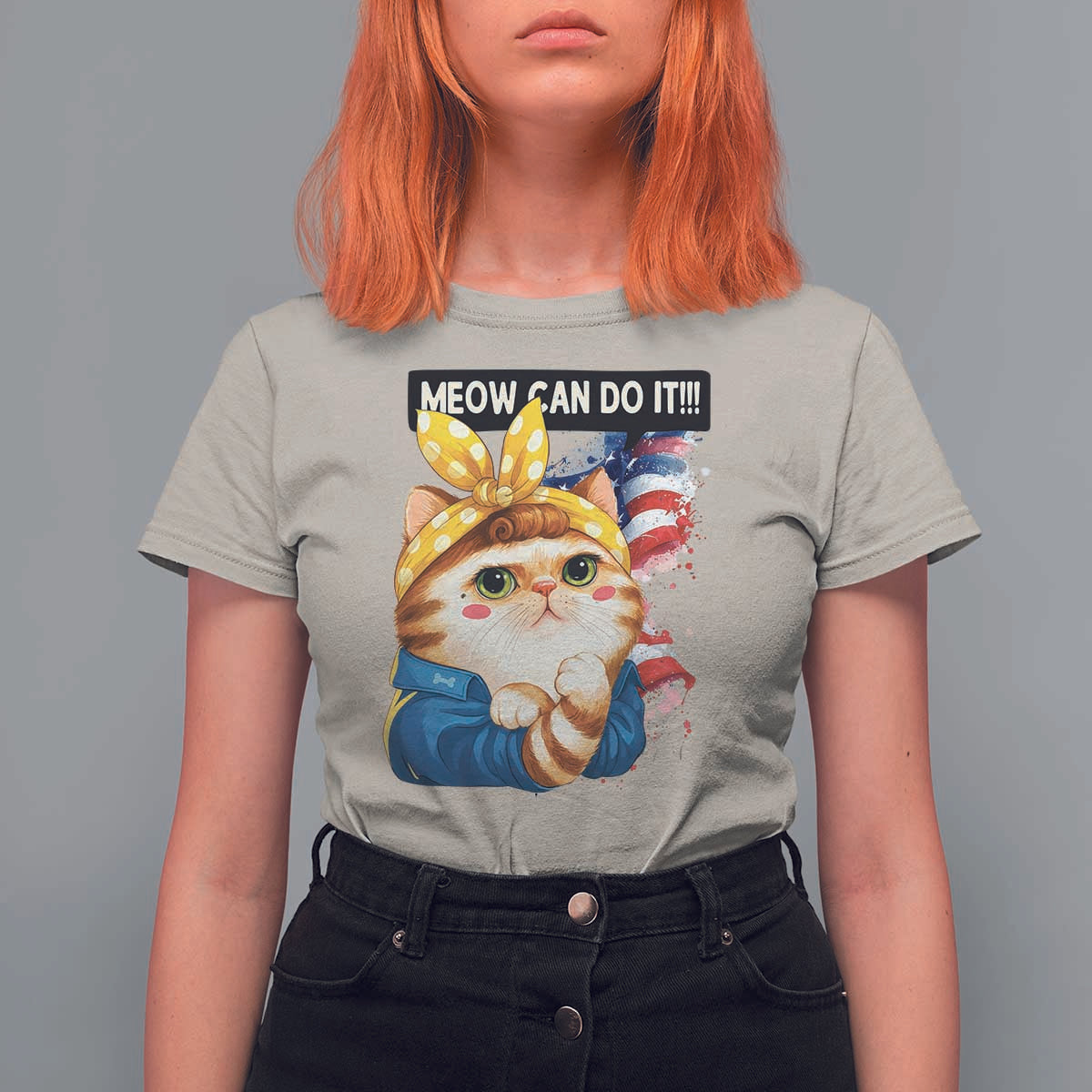 Meow Can Do It T Shirt For Women Funny Feminist Cat Lover Gift - Wonder Print Shop
