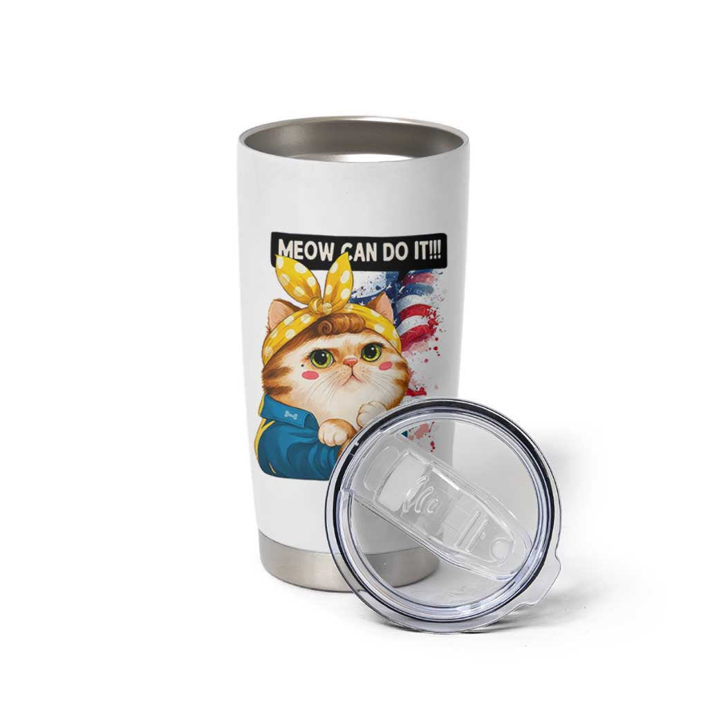 Meow Can Do It Tumbler Cup Funny Feminist Cat Lover Gift