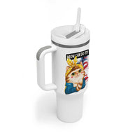 Meow Can Do It Tumbler With Handle Funny Feminist Cat Lover Gift