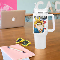 Meow Can Do It Tumbler With Handle Funny Feminist Cat Lover Gift