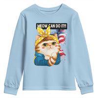 Meow Can Do It Youth Sweatshirt Funny Feminist Cat Lover Gift - Wonder Print Shop