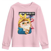 Meow Can Do It Youth Sweatshirt Funny Feminist Cat Lover Gift - Wonder Print Shop