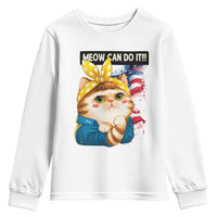Meow Can Do It Youth Sweatshirt Funny Feminist Cat Lover Gift - Wonder Print Shop