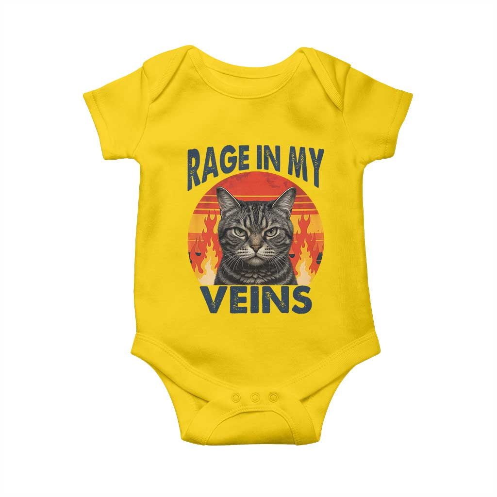 Cat Meme Baby Onesie Funny Rage In My Veins Sarcastic Animal Humor - Wonder Print Shop