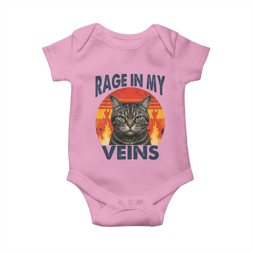 Cat Meme Baby Onesie Funny Rage In My Veins Sarcastic Animal Humor - Wonder Print Shop