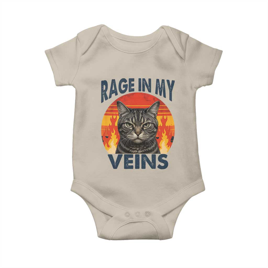 Cat Meme Baby Onesie Funny Rage In My Veins Sarcastic Animal Humor - Wonder Print Shop