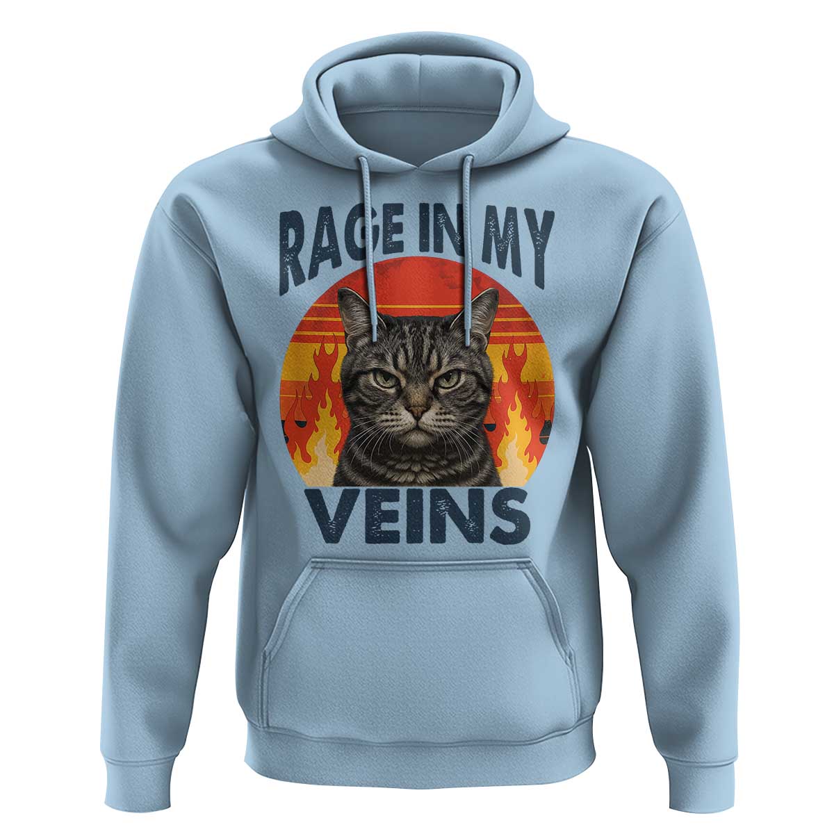 Cat Meme Hoodie Funny Rage In My Veins Sarcastic Animal Humor - Wonder Print Shop