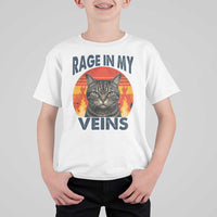 Cat Meme T Shirt For Kid Funny Rage In My Veins Sarcastic Animal Humor - Wonder Print Shop