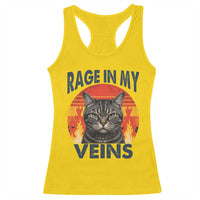 Cat Meme Racerback Tank Top Funny Rage In My Veins Sarcastic Animal Humor - Wonder Print Shop