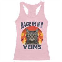 Cat Meme Racerback Tank Top Funny Rage In My Veins Sarcastic Animal Humor - Wonder Print Shop