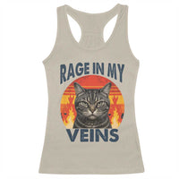 Cat Meme Racerback Tank Top Funny Rage In My Veins Sarcastic Animal Humor - Wonder Print Shop