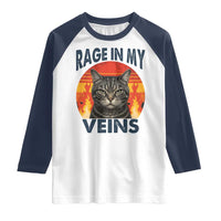 Cat Meme Raglan Shirt Funny Rage In My Veins Sarcastic Animal Humor - Wonder Print Shop