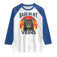 Cat Meme Raglan Shirt Funny Rage In My Veins Sarcastic Animal Humor - Wonder Print Shop