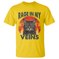 Cat Meme T Shirt Funny Rage In My Veins Sarcastic Animal Humor - Wonder Print Shop