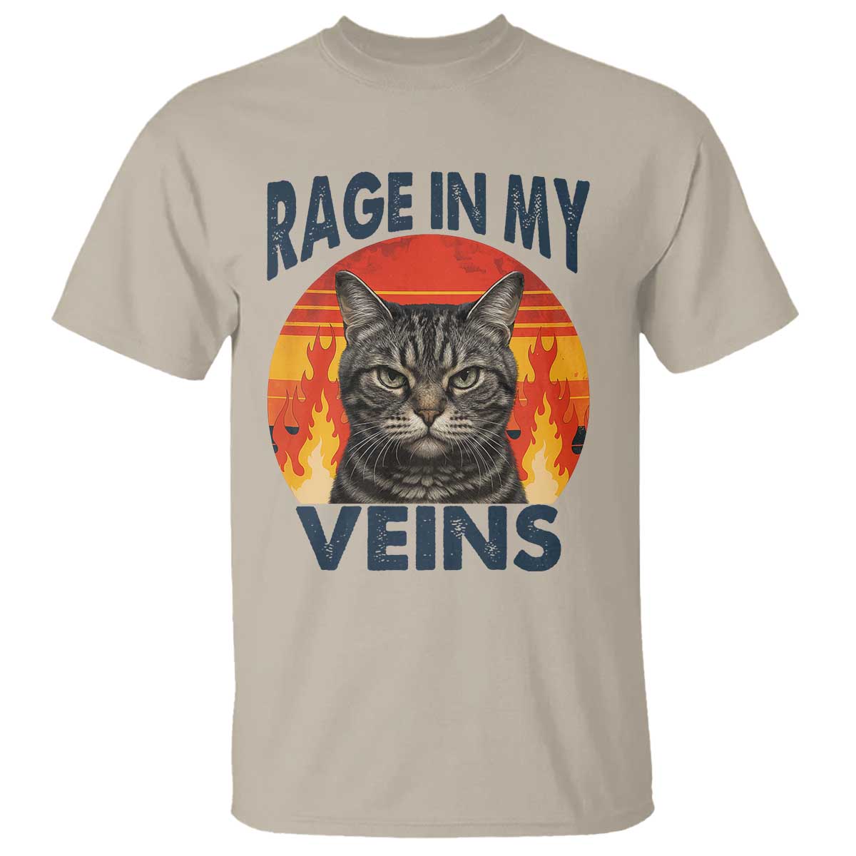 Cat Meme T Shirt Funny Rage In My Veins Sarcastic Animal Humor - Wonder Print Shop