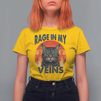 Cat Meme T Shirt For Women Funny Rage In My Veins Sarcastic Animal Humor - Wonder Print Shop