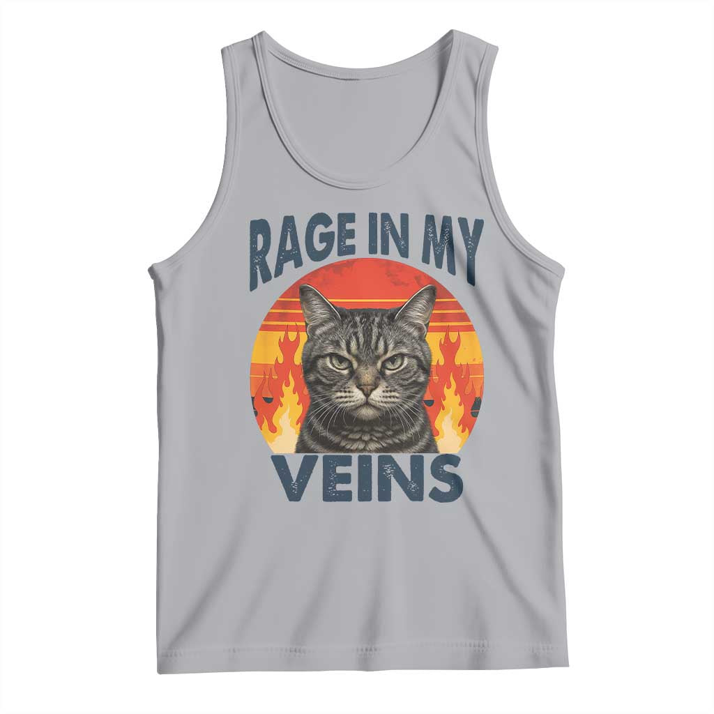 Cat Meme Tank Top Funny Rage In My Veins Sarcastic Animal Humor - Wonder Print Shop
