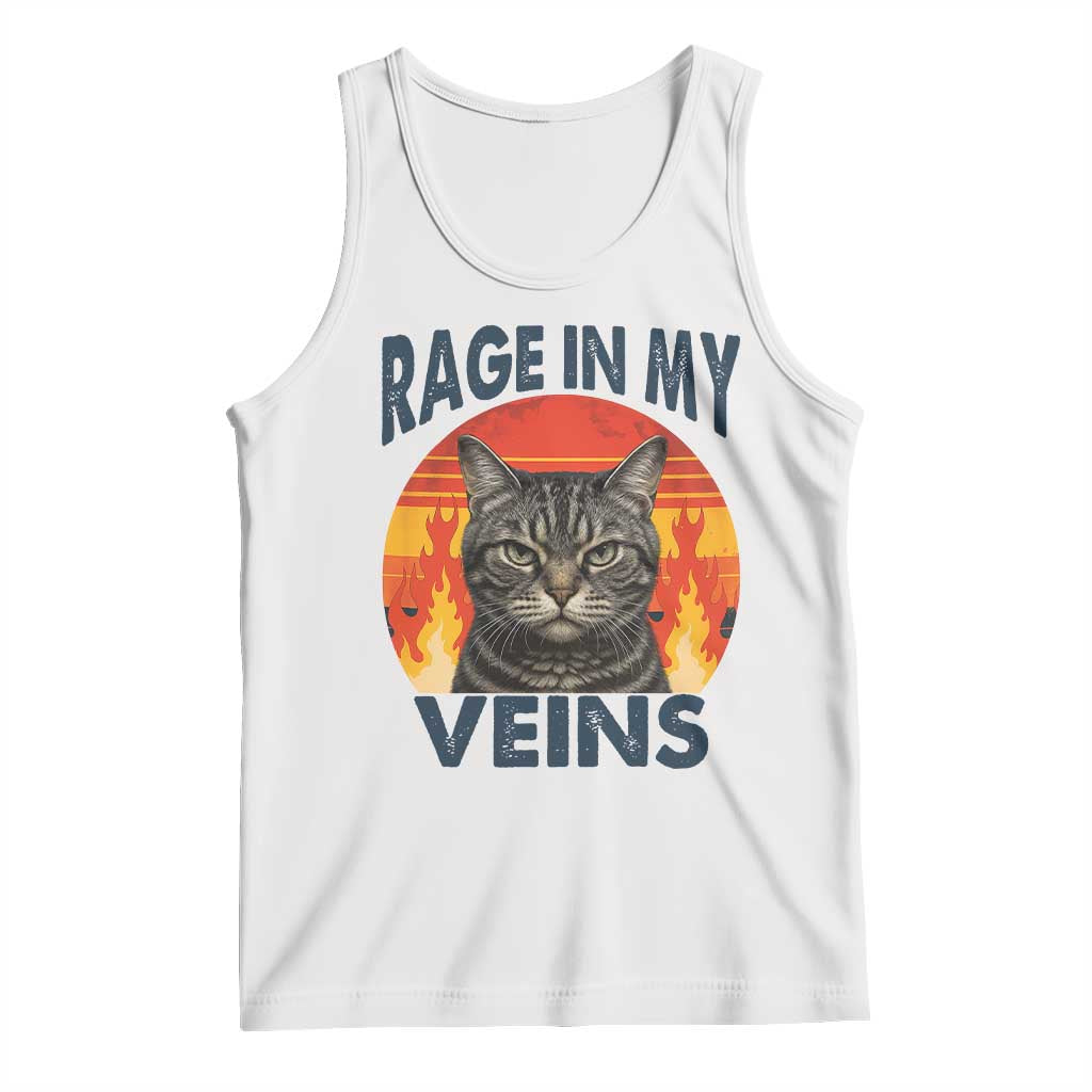 Cat Meme Tank Top Funny Rage In My Veins Sarcastic Animal Humor - Wonder Print Shop