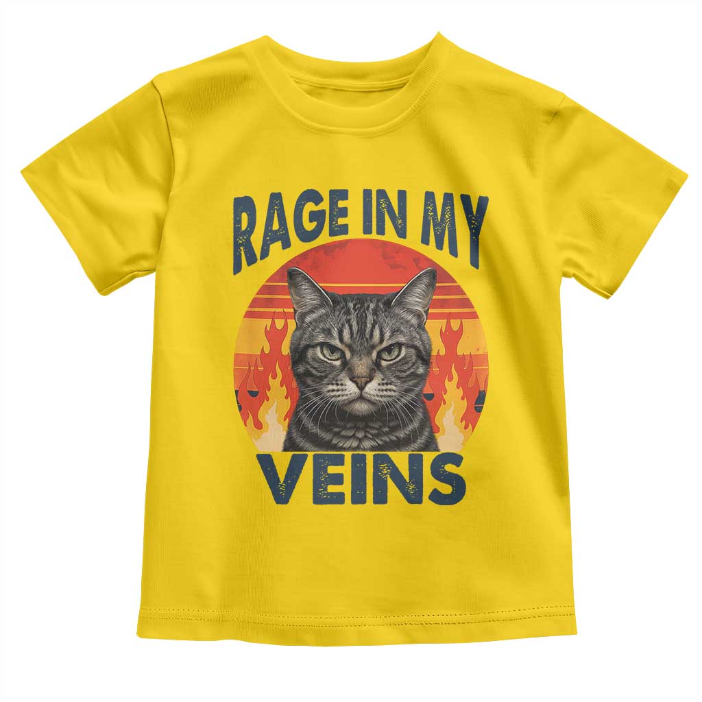 Cat Meme Toddler T Shirt Funny Rage In My Veins Sarcastic Animal Humor - Wonder Print Shop