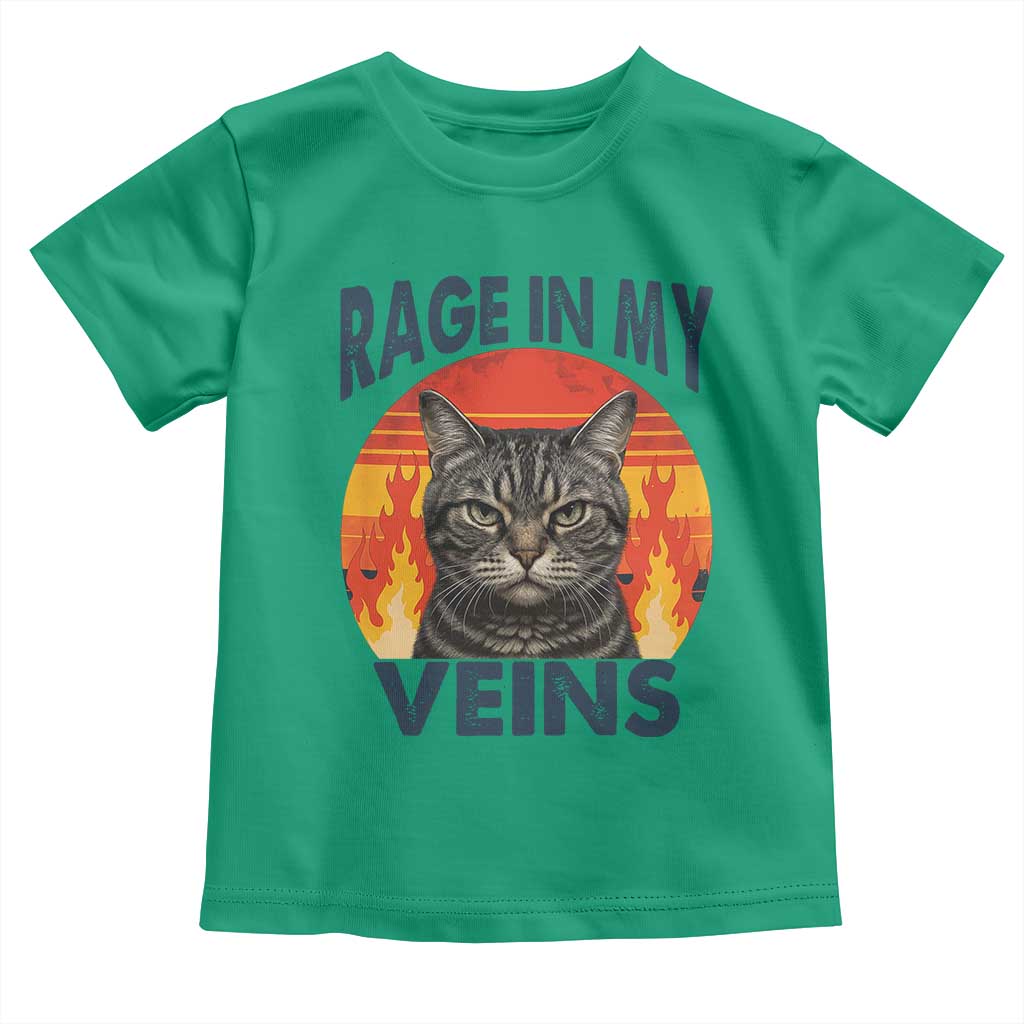 Cat Meme Toddler T Shirt Funny Rage In My Veins Sarcastic Animal Humor - Wonder Print Shop