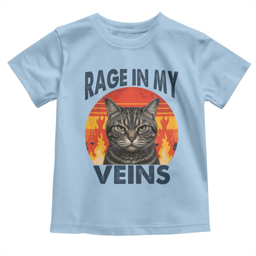 Cat Meme Toddler T Shirt Funny Rage In My Veins Sarcastic Animal Humor - Wonder Print Shop