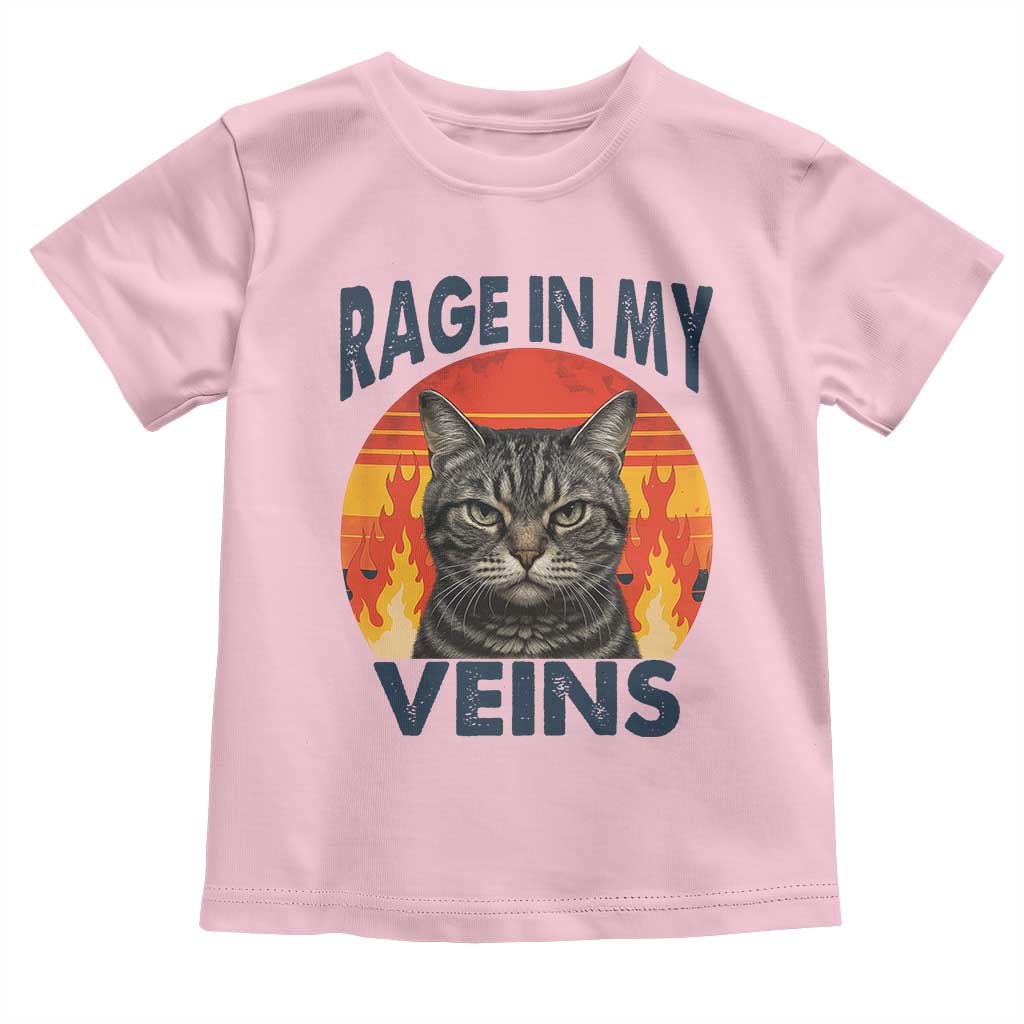 Cat Meme Toddler T Shirt Funny Rage In My Veins Sarcastic Animal Humor - Wonder Print Shop