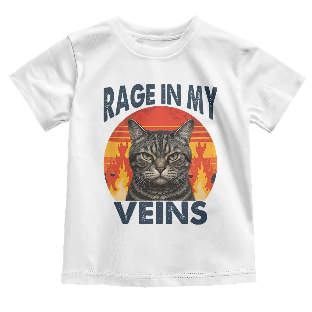 Cat Meme Toddler T Shirt Funny Rage In My Veins Sarcastic Animal Humor - Wonder Print Shop