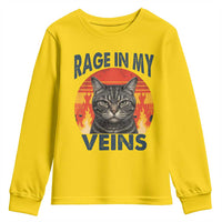 Cat Meme Youth Sweatshirt Funny Rage In My Veins Sarcastic Animal Humor - Wonder Print Shop