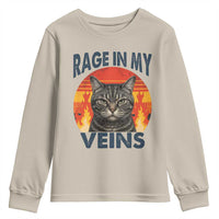 Cat Meme Youth Sweatshirt Funny Rage In My Veins Sarcastic Animal Humor - Wonder Print Shop
