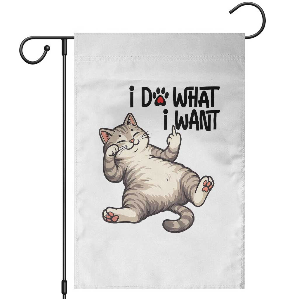 Cat Lover Garden Flag Funny I Do What I Want - Wonder Print Shop