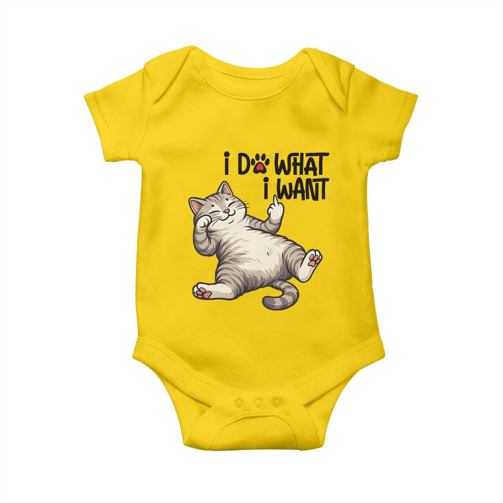 Cat Lover Baby Onesie Funny I Do What I Want - Wonder Print Shop