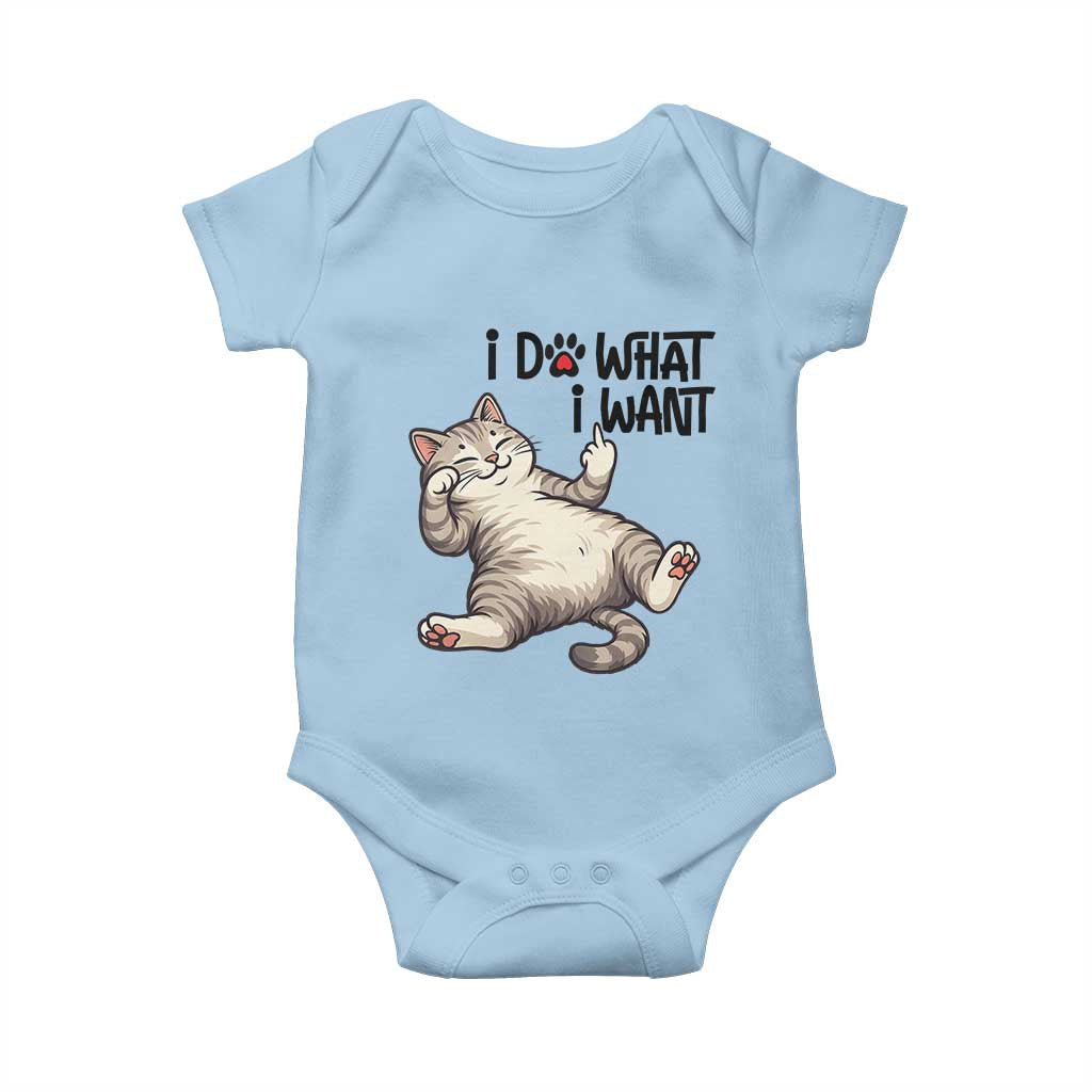 Cat Lover Baby Onesie Funny I Do What I Want - Wonder Print Shop
