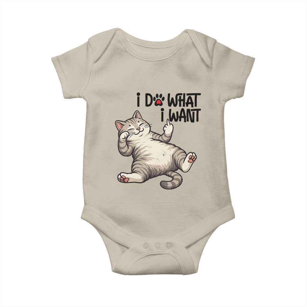 Cat Lover Baby Onesie Funny I Do What I Want - Wonder Print Shop