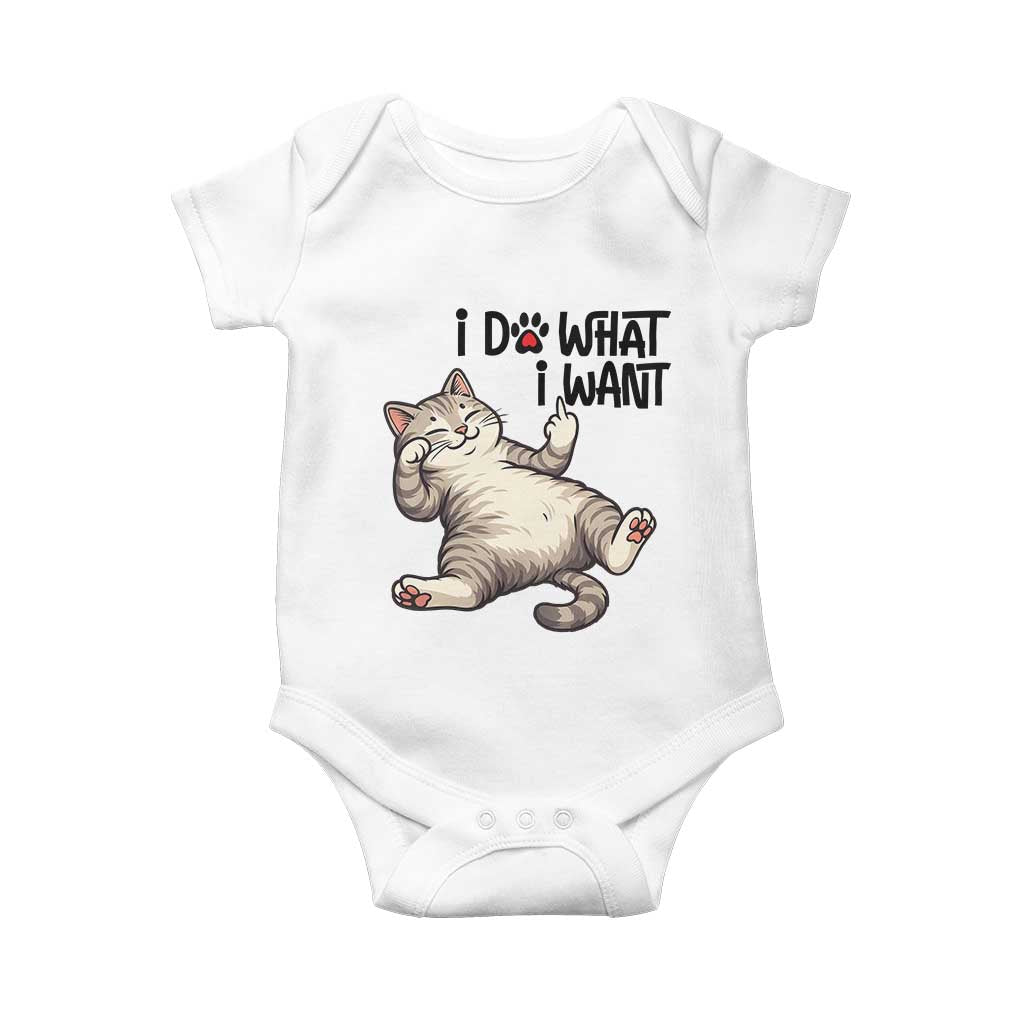 Cat Lover Baby Onesie Funny I Do What I Want - Wonder Print Shop