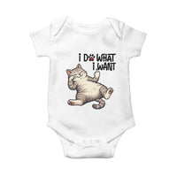Cat Lover Baby Onesie Funny I Do What I Want - Wonder Print Shop