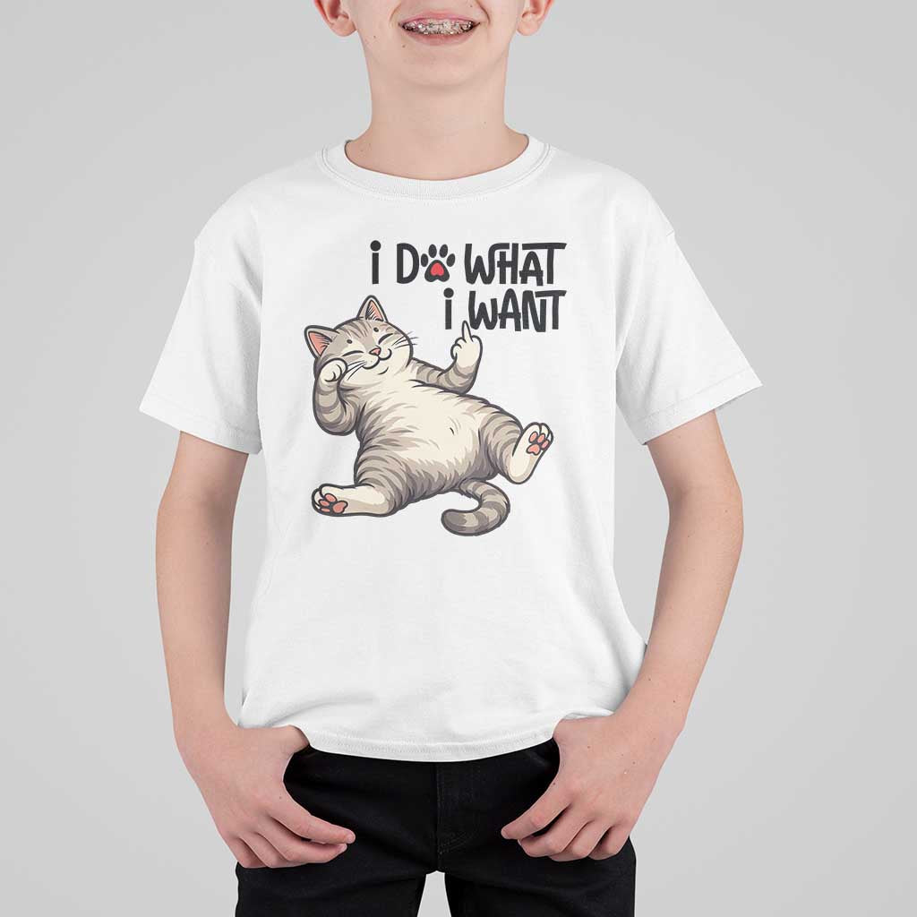 Cat Lover T Shirt For Kid Funny I Do What I Want - Wonder Print Shop