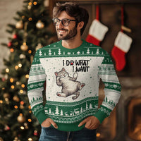 Cat Lover Ugly Christmas Sweater Funny I Do What I Want - Wonder Print Shop