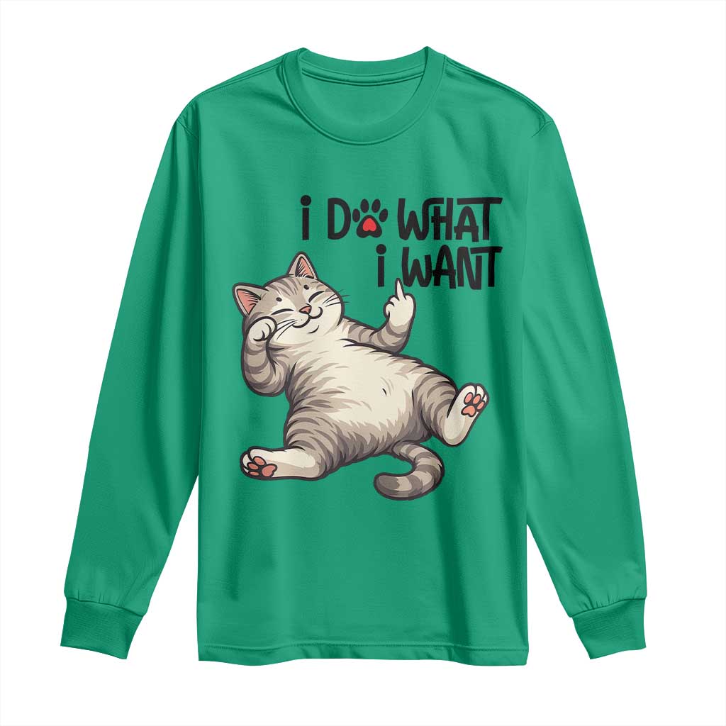 Cat Lover Long Sleeve Shirt Funny I Do What I Want - Wonder Print Shop