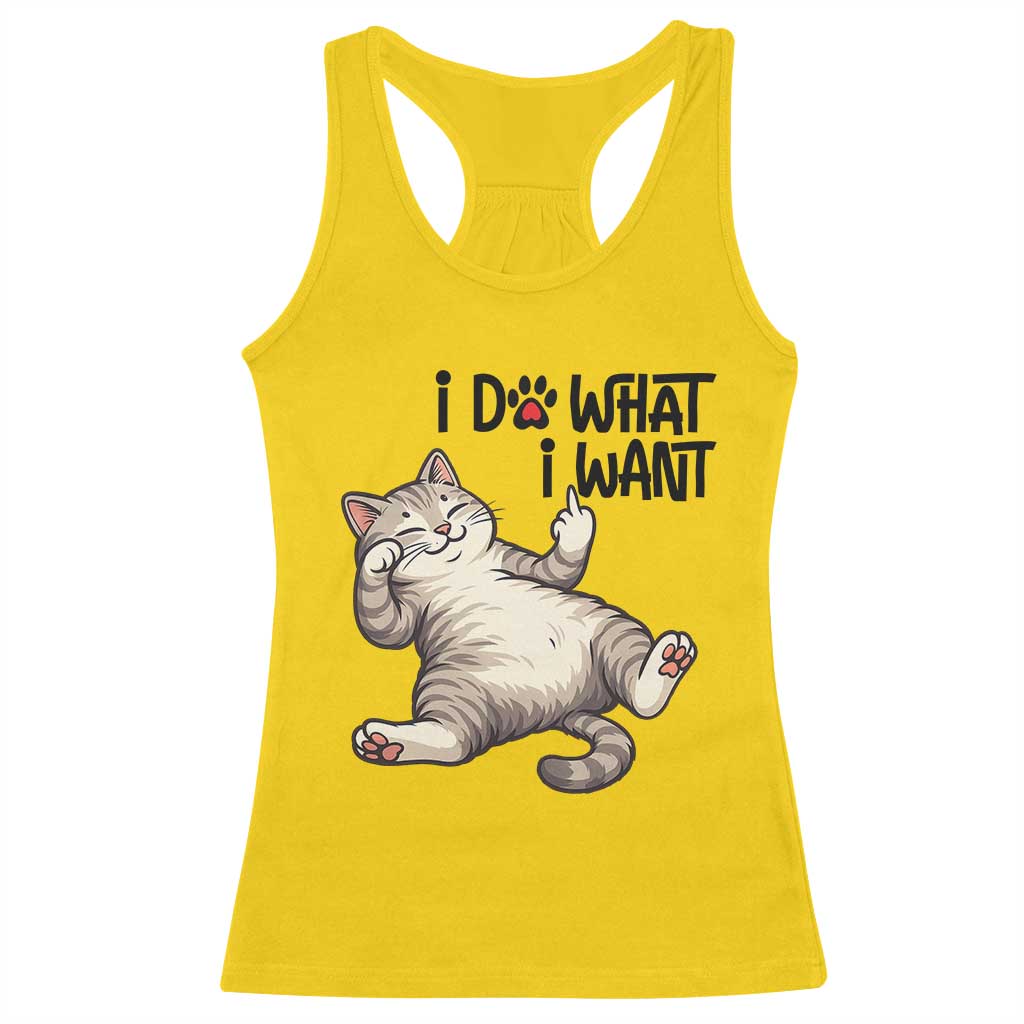 Cat Lover Racerback Tank Top Funny I Do What I Want - Wonder Print Shop