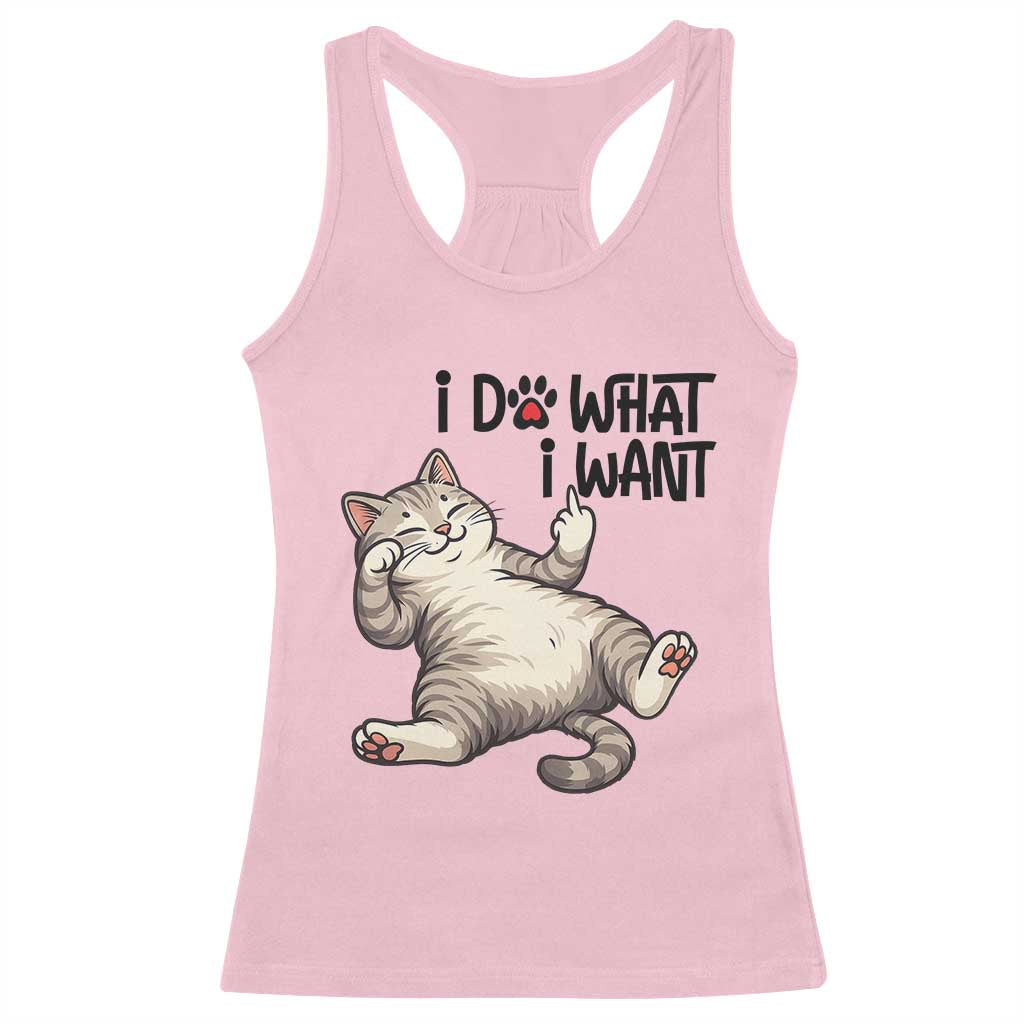 Cat Lover Racerback Tank Top Funny I Do What I Want - Wonder Print Shop