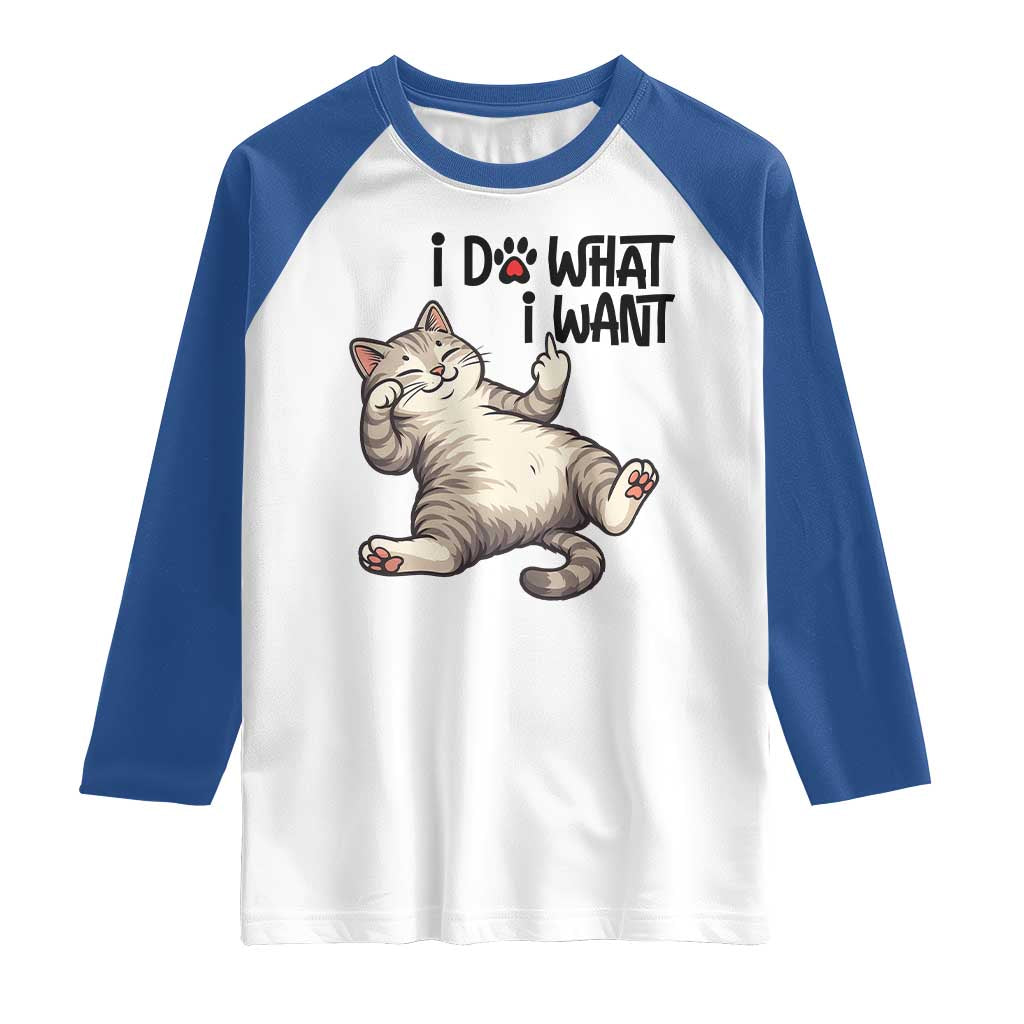 Cat Lover Raglan Shirt Funny I Do What I Want - Wonder Print Shop