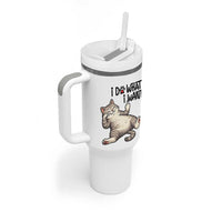 Cat Lover Tumbler With Handle Funny I Do What I Want