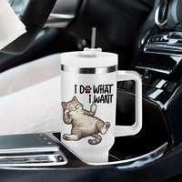 Cat Lover Tumbler With Handle Funny I Do What I Want